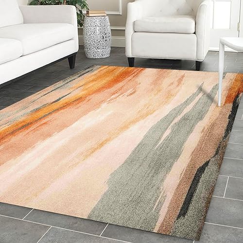 Miniatura 8 de Modern Art - Alfombra de pelo corto, de 4 x 6 pies, fácil de limpiar, para sala de estar, dormitorio, cocina, comedor, lavandería, antideslizante,