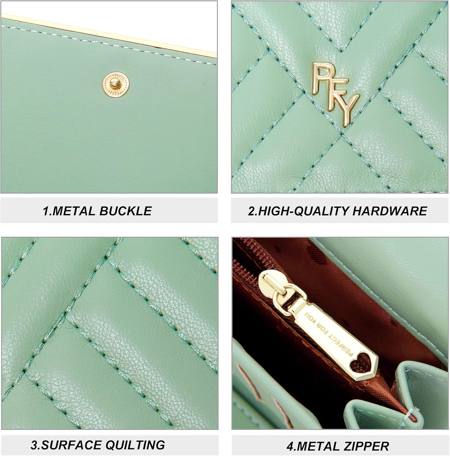 Wallet for Women RFID Blocking Large Capacity Trifold Ladies Wallet Leather Long Clutch Wallet Multi Card Organizer - Image 3