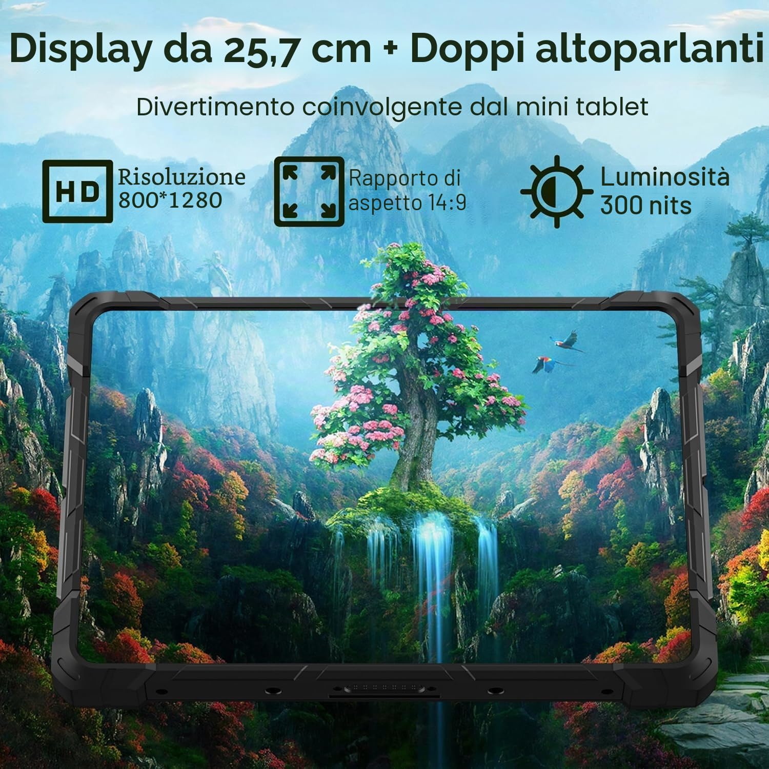 Tablet rugged, Win 11 N100 8 GB RAM 128 GB ROM, tablet industriale da 10,1 pollici, con batteria da 8000 mAh/7,6 V, SIM 4G/GPS/WiFi 5/BT5.0/FHD per lavoro all'aperto