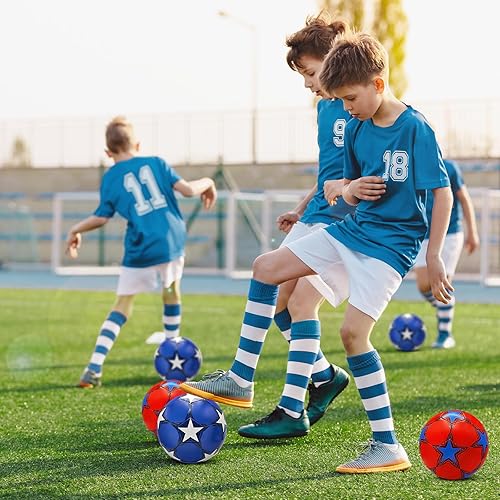 Miniatura 6 de Paquete de 2 pelotas de fútbol desinfladas de Navidad con bomba para niños, tamaño 3, tamaño 4, tamaño 5, ofertas a granel, pelotas de fútbol con