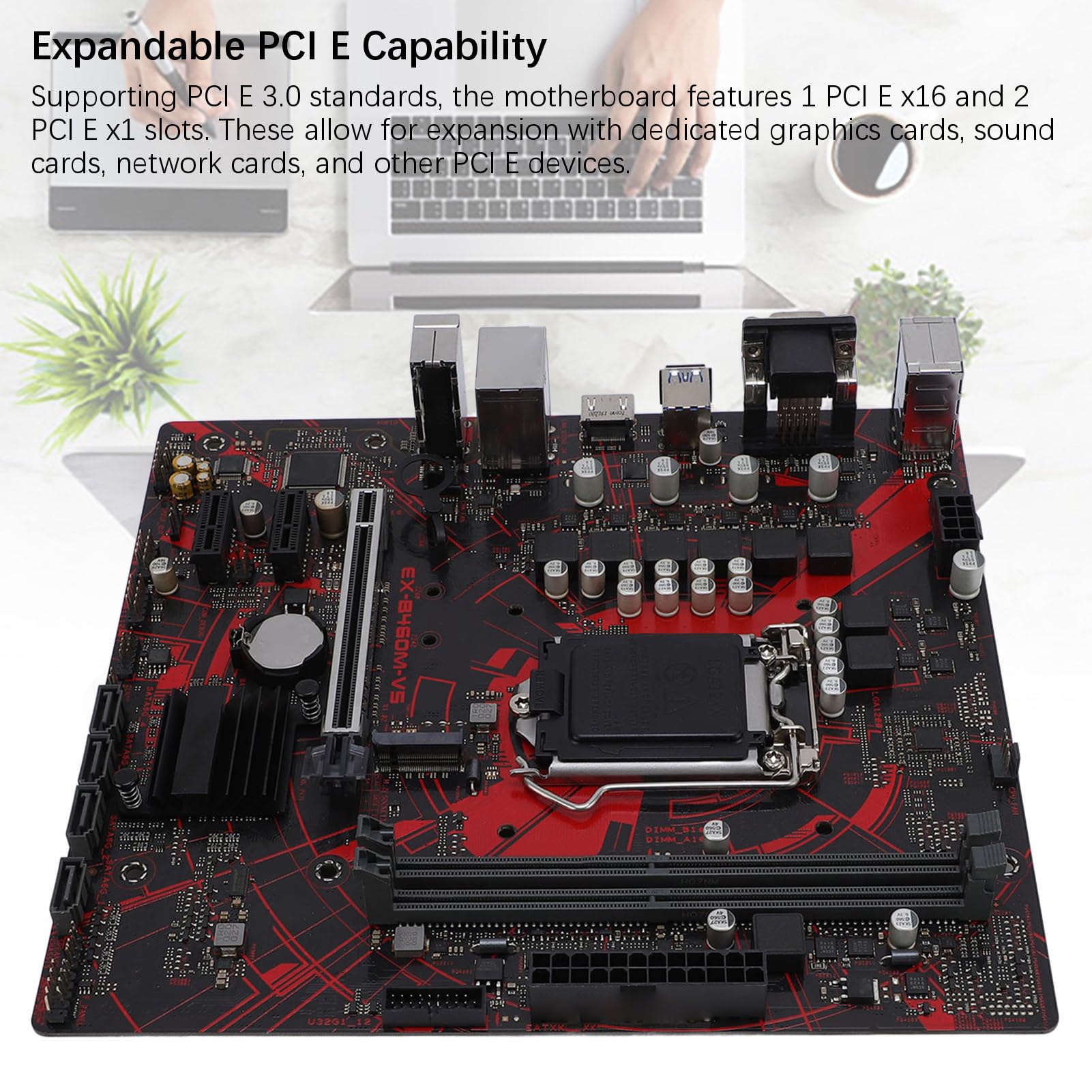 EX B460M V5 Płyta Główna, 2 -kanałowy DDR4 DIMM, PCIE X16, Cztery Seryjne ATA 3.0, HDMI/VGA, USB 3.2 2.0, dla 10. Generacji Procesorów Procesorowych 14nm
