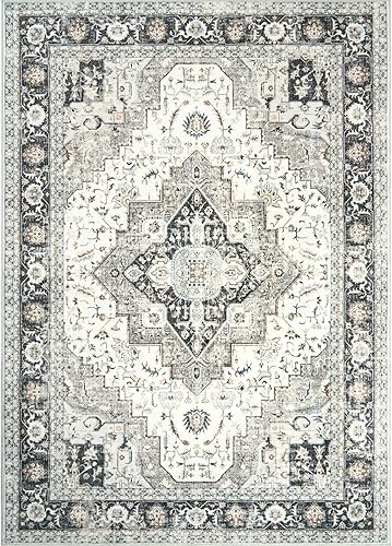 Miniatura 120 de Alfombras de área de 8 x 10 pies para sala de estar, vintage lavable con parte trasera antideslizante, resistente a las manchas, alfombra de área