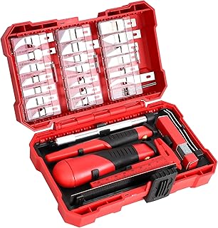 40-Piece Precision Hobby Knife Set, 3pcs Craft Knives with 33pcs Blades, Exacto Knife Set Included Tweezers, Grindstone, Steel Ruler, Vernier Caliper and Storage Case