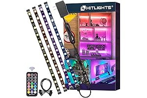 HitLights 4 Pre-Cut LED Strip Lights Small Size 1ft/4ft, RGB Color Changing...