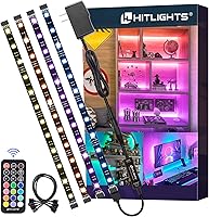HitLights RGB 5050 LED Strip Lights Kit - Dimmable Color Changing Tape Lights with RF Remote & UL Adapter for TV Backlight, Bedroom, Cabinets