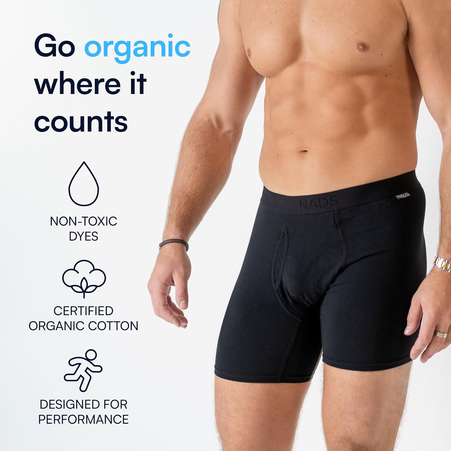 NADS Organic Cotton Boxer Briefs – Hormone-Friendly, Non-Toxic Men’s Underwear for Comfort, Support & Safer Nuts – Multi-Pack - Image 2