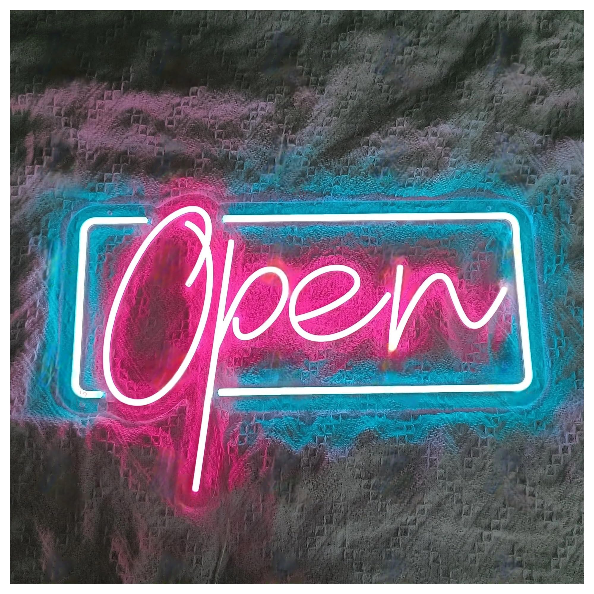LEMST Signs Lamp Shop Open Neon Signs USB Powered Adjustable Brightness Open Letter Neon Lights Suitable for Wall Hanging Decor(60cm)