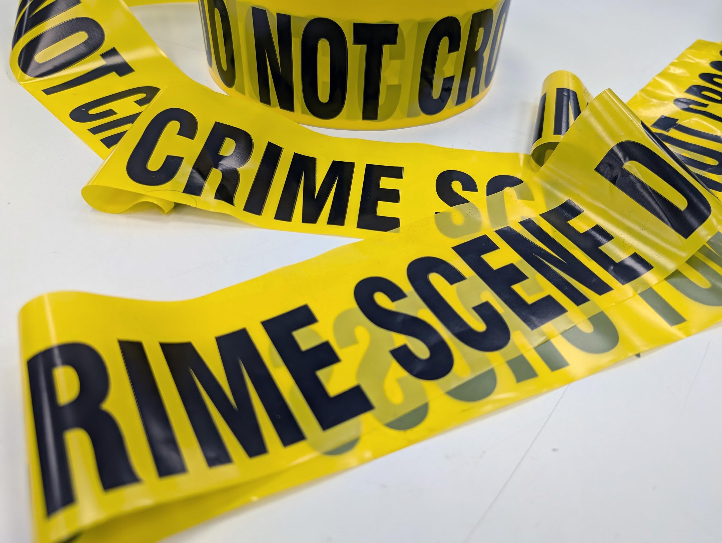 Crime Scene Yellow Tape Background With Lengths Of Yellow Tape With
