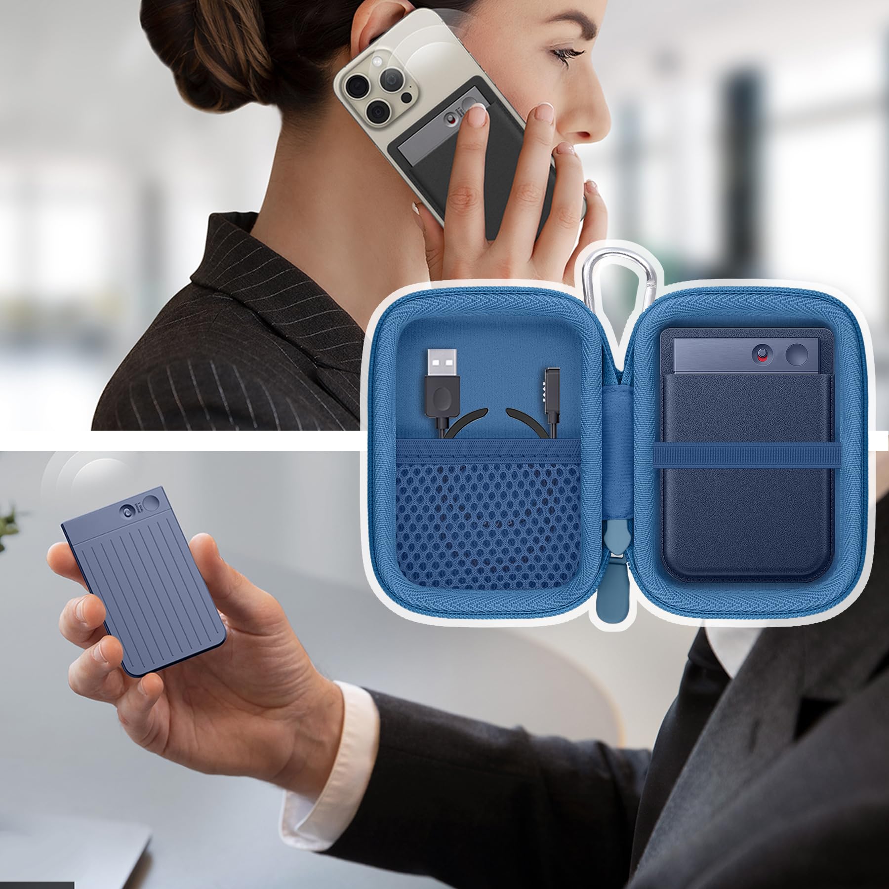 Khanka Custodia Compatibile con PLAUD Note Pro/PLAUD Note Registratore Vocale AI,Borsa Protettiva Portatile per PLAUD Note Pro/Note AI Registratore Vocale con Moschettone,Solo Custodia