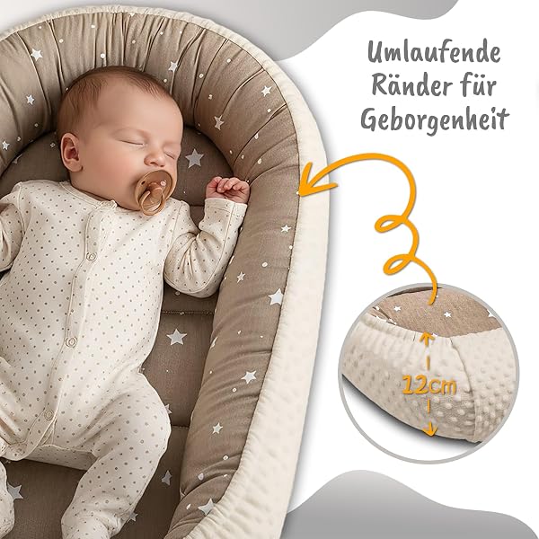 Totsy Baby Baby Cot Reducer 90 x 50 cm in Minky Versatile for Swaddling Moses Basket and Newborn Warm and Soft and Accessories for Nest Cosy Winter Cocoon Hedgehog Khaki - 3