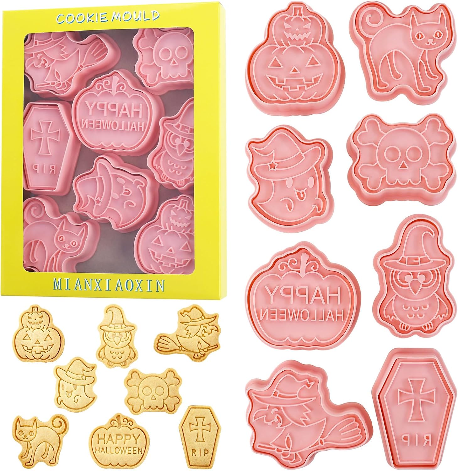 8Pcs Thanksgiving Cookie Cutters Turkey Pumpkin Leaf Acorn Fall Baking Set
