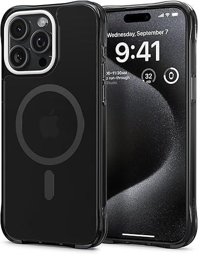 CYRILL UltraSheer Mag - Funda protectora para iPhone 15 Pro Max (2023), color amarillo neón y verde, transparente, tintada brillante, para hombres y