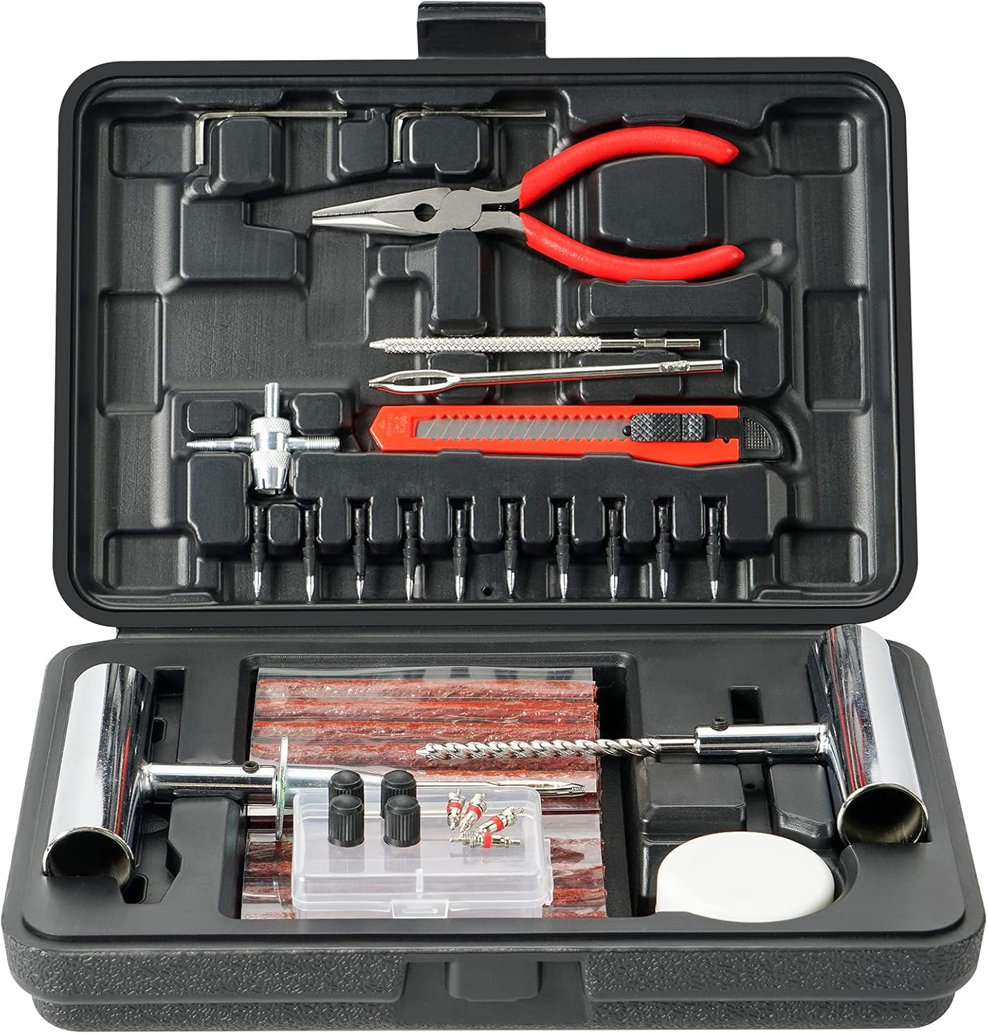 DeShan 70PCS Tire Repair Kit, Heavy Duty Tire Plug Kit, with Universal Tire Repair Tools to Fix Punctures and Plug Flats for Car/Motorcycle/Truck/Tractor/Trailer/RV/ATV : Automotive