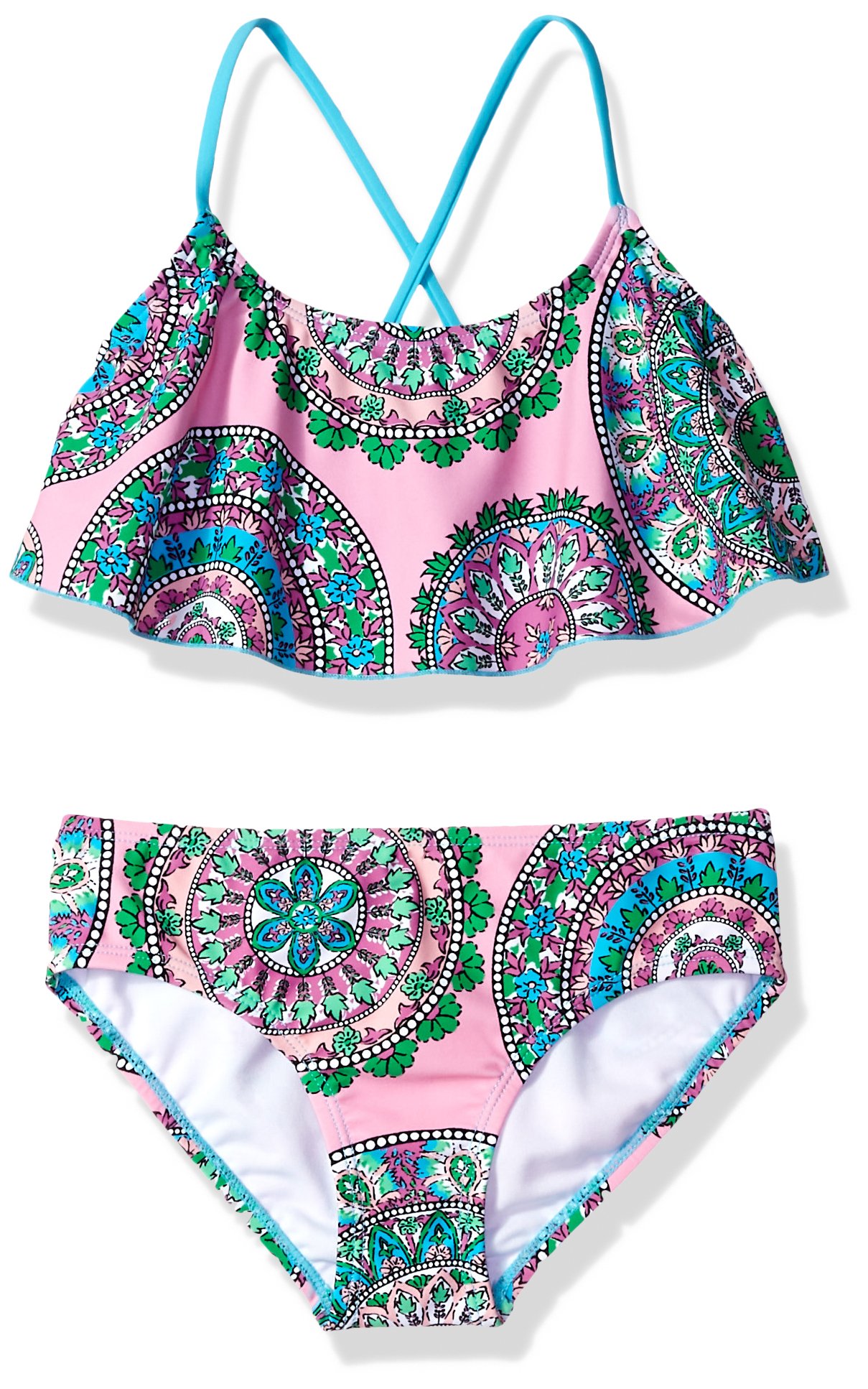 Kanu Surf Girls' Alania Flounce Bikini Beach Sport 2-Piece Swimsuit