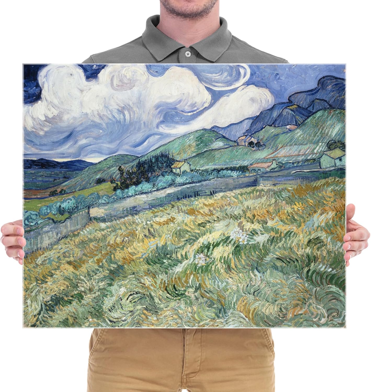 Wieco Art Canvas Prints Wall Art Landscape from Saint-Remy by Vincent Van Gogh Oil Paintings Reproduction Canvas Prints Artwork Pictures for Home and office Decorations