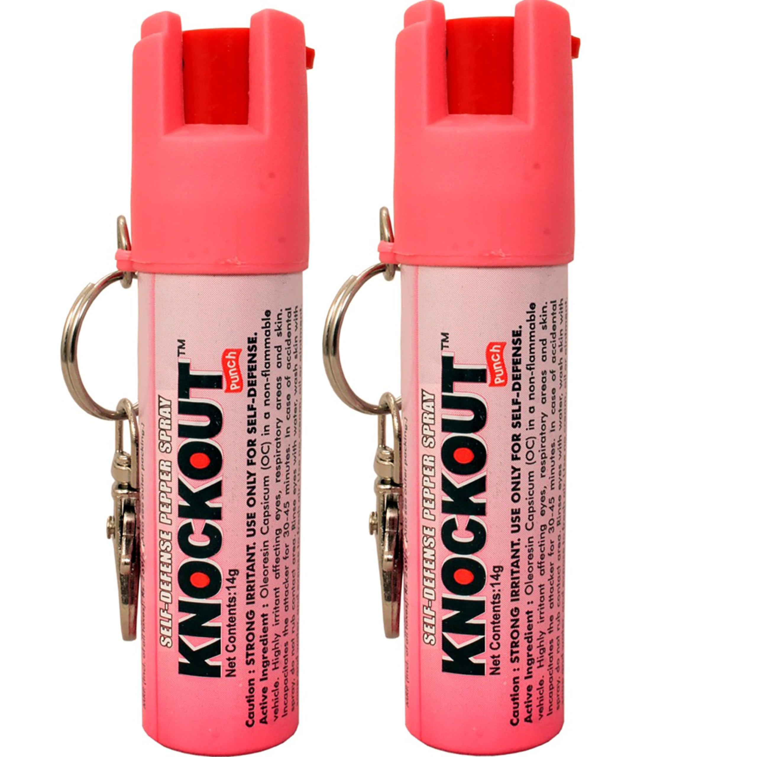 KNOCKOUT Self Defence Pepper Spray for Women Safety Keychain Twist Lock Pack of 2