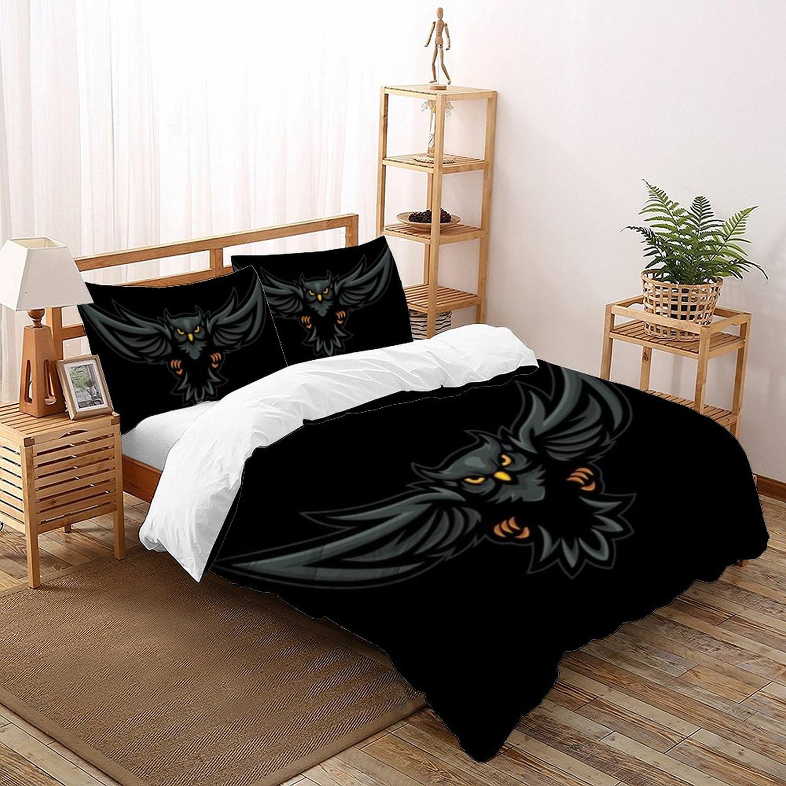 Housse de couette double microfibre animaux 3D lit garçon 200x200
