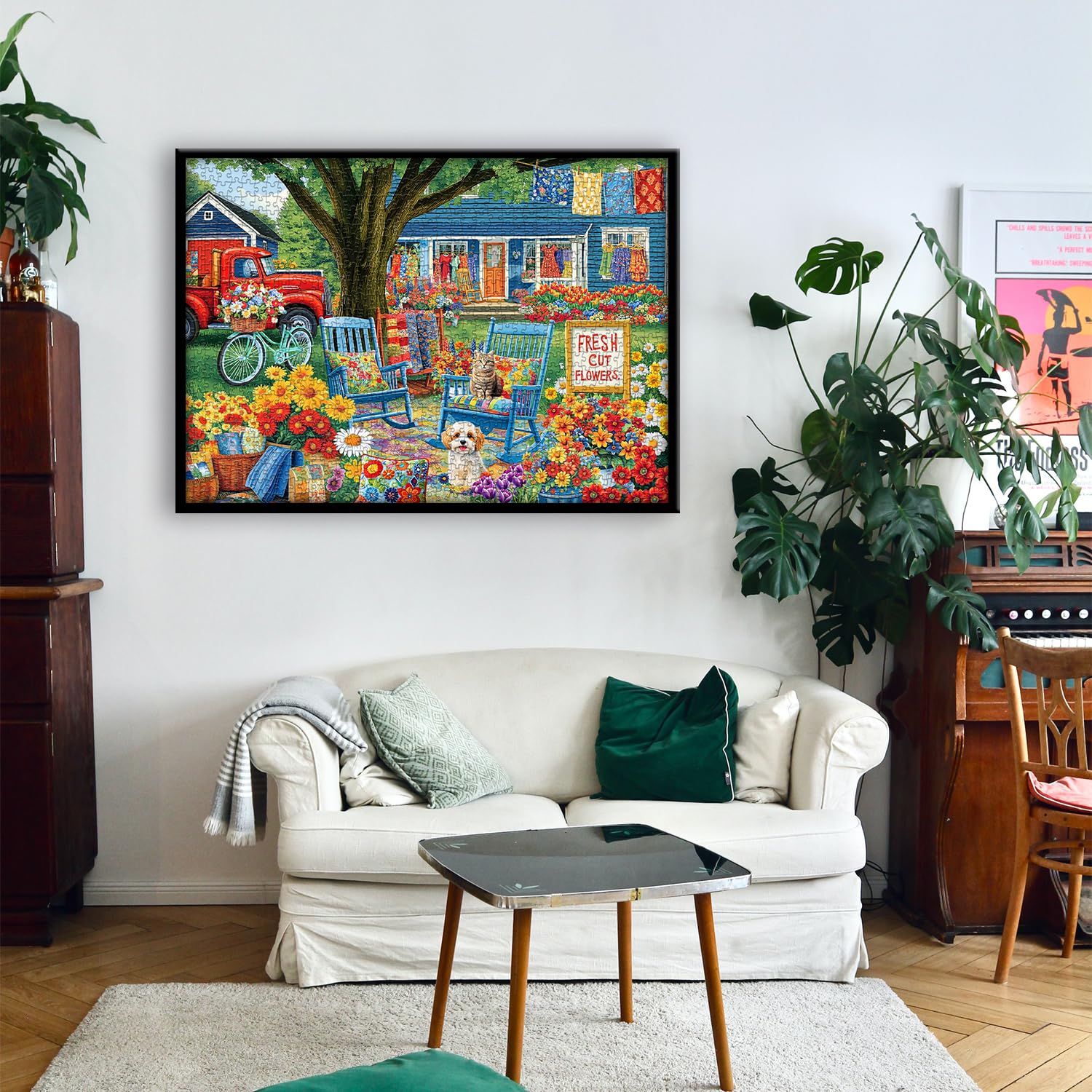 PICKFORU Nature Flower Jigsaw Puzzle - 1000 Pieces, Spring Plant & Floral Scenery, Dog & Cat Themed, Challenging for Adults - Image 3