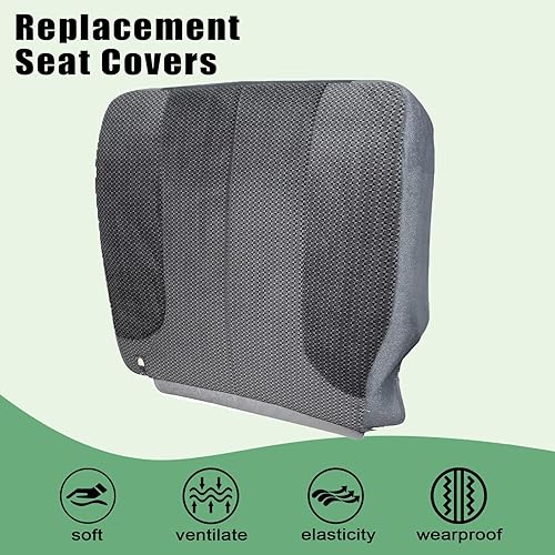 Miniatura 6 de Priprilod Funda de asiento de repuesto para parte inferior del lado del conductor, color gris oscuro (#M9DV o V9DV) compatible con Dodge Ram 1500