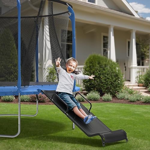 Miniatura 5 de Universal Trampoline Slide 60" * 20" Slide with 2 Iron Plasticized Handles Buffer Bottom Wear-Resistant Fabric Safety Ladder for Kids and Toddle