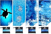 Vista 20 de Paquete de 2 toallas de playa ligeras de microfibra, sin arena, de secado rápido, absorbentes, delgadas y compactas, para piscina, camping