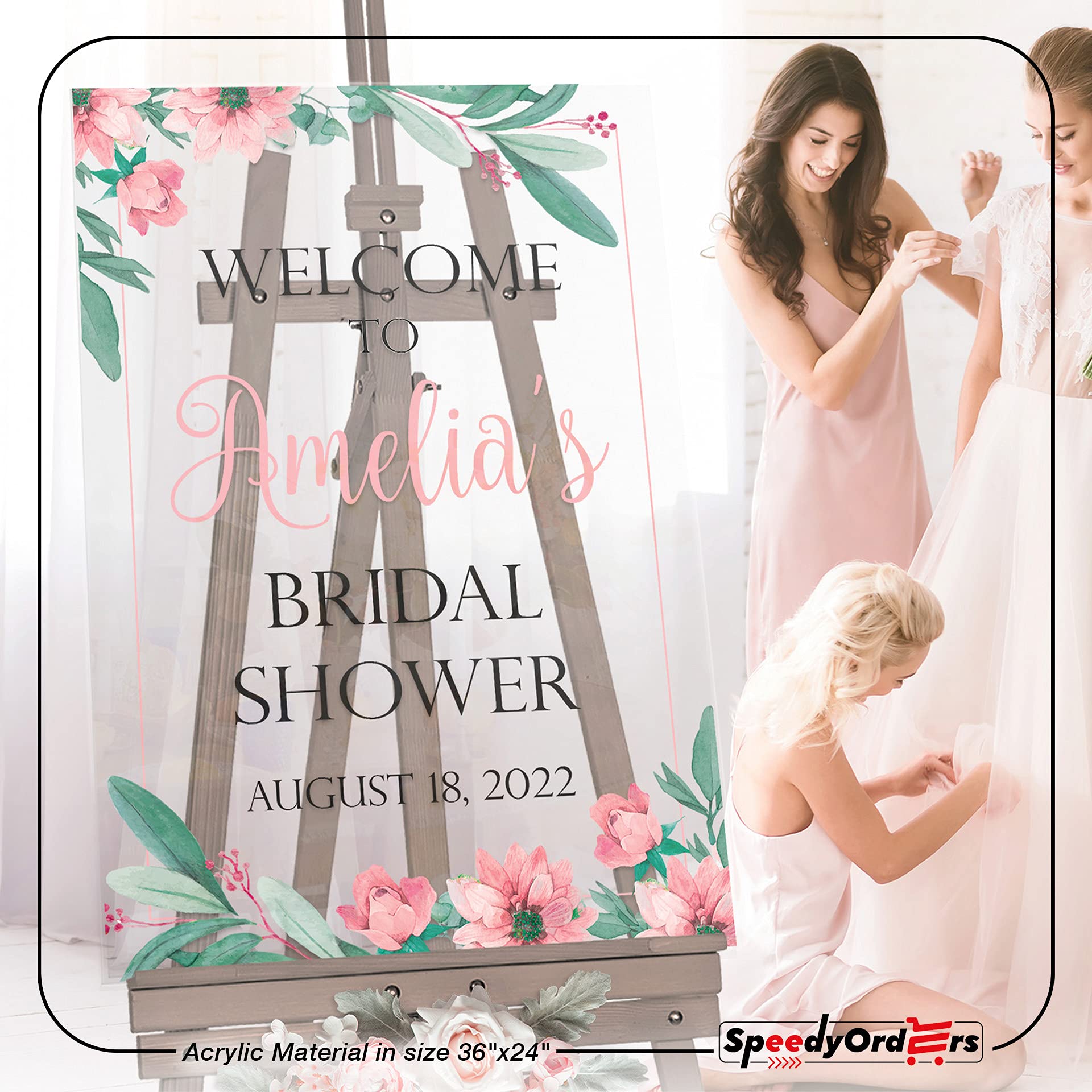 Amazon.com: Floral Bridal Shower Welcome Sign Size 24x16, 36x24 and 48x32,  Decorations for Bridal Shower, Wedding Reception Poster, Bachelorette Party  Decor, Personalized Bridal Shower Party Poster Sign: Posters & Prints