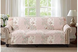 Charming Shabby Chic Rose Sage Patchwork Couch Cover for a Classic Rustic Appeal
