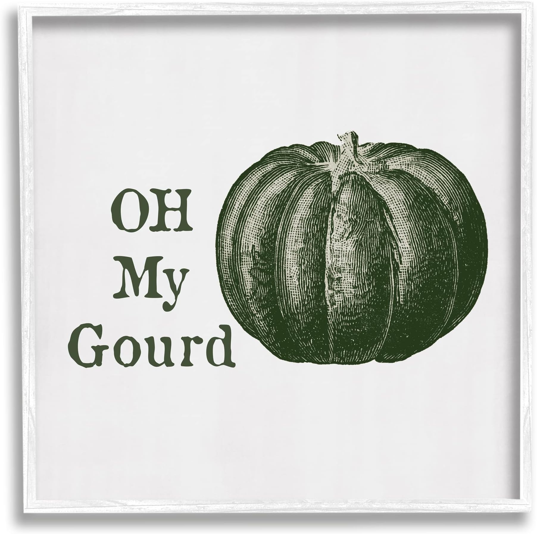 Stupell Industries Oh My Gourd Fall Pumpkin Framed Wall Art, Design by Lauren Rader