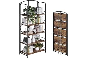 5-Tier Folding Metal Bookcase: Declutter Your Space and Store in Style
