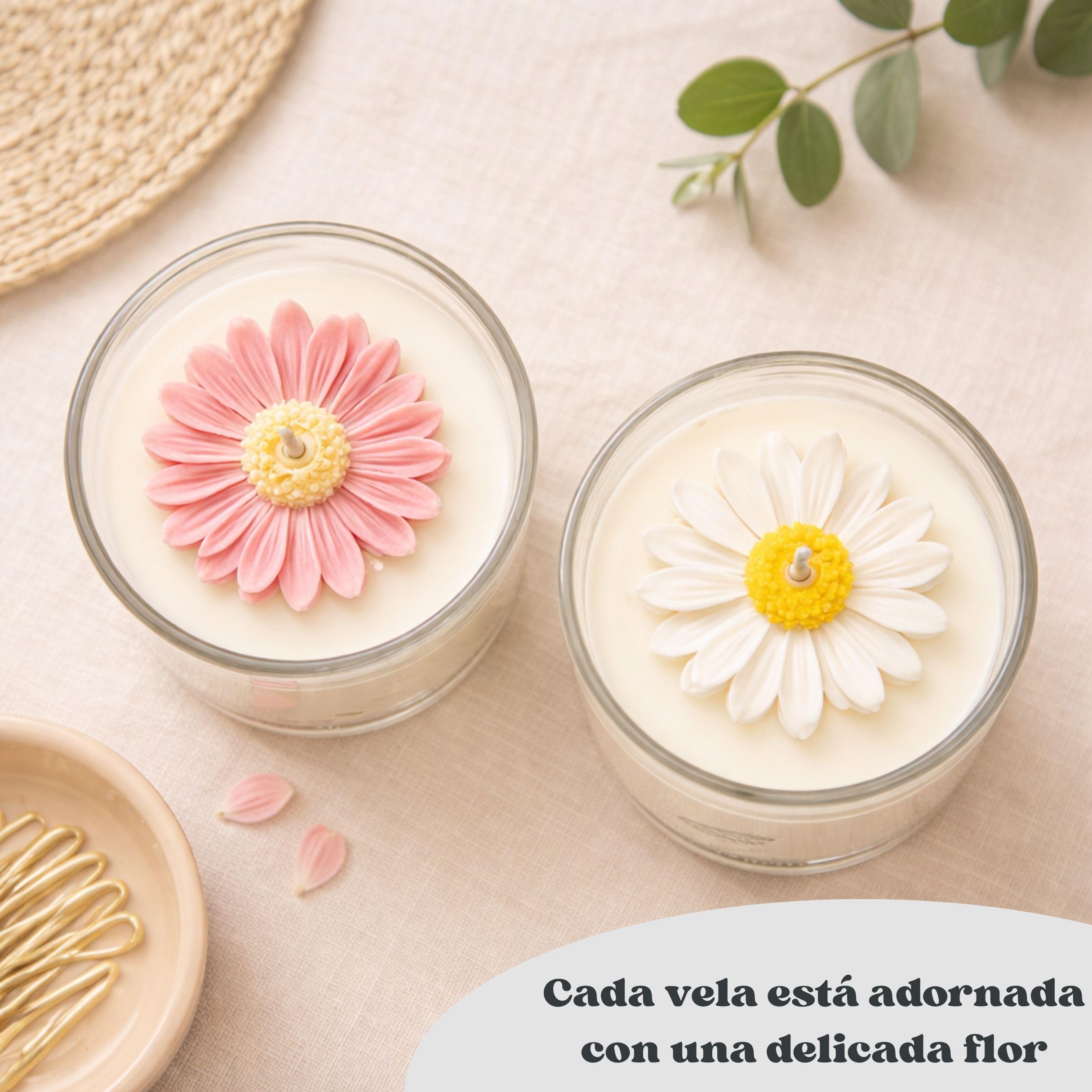 Jacky&Choco Velas Aromáticas Decorativas de Vainilla, Velas Perfumadas Originales, 200gr de Cera de Soja y Abeja, Vela Aromática grande, ideal como Decoración de Hogar o Aromaterapia