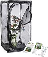 Vista 1 de Hábitat de mariposa monarca resistente de 30 pulgadas, jaula plegable para exteriores, terrario con protección de cremallera