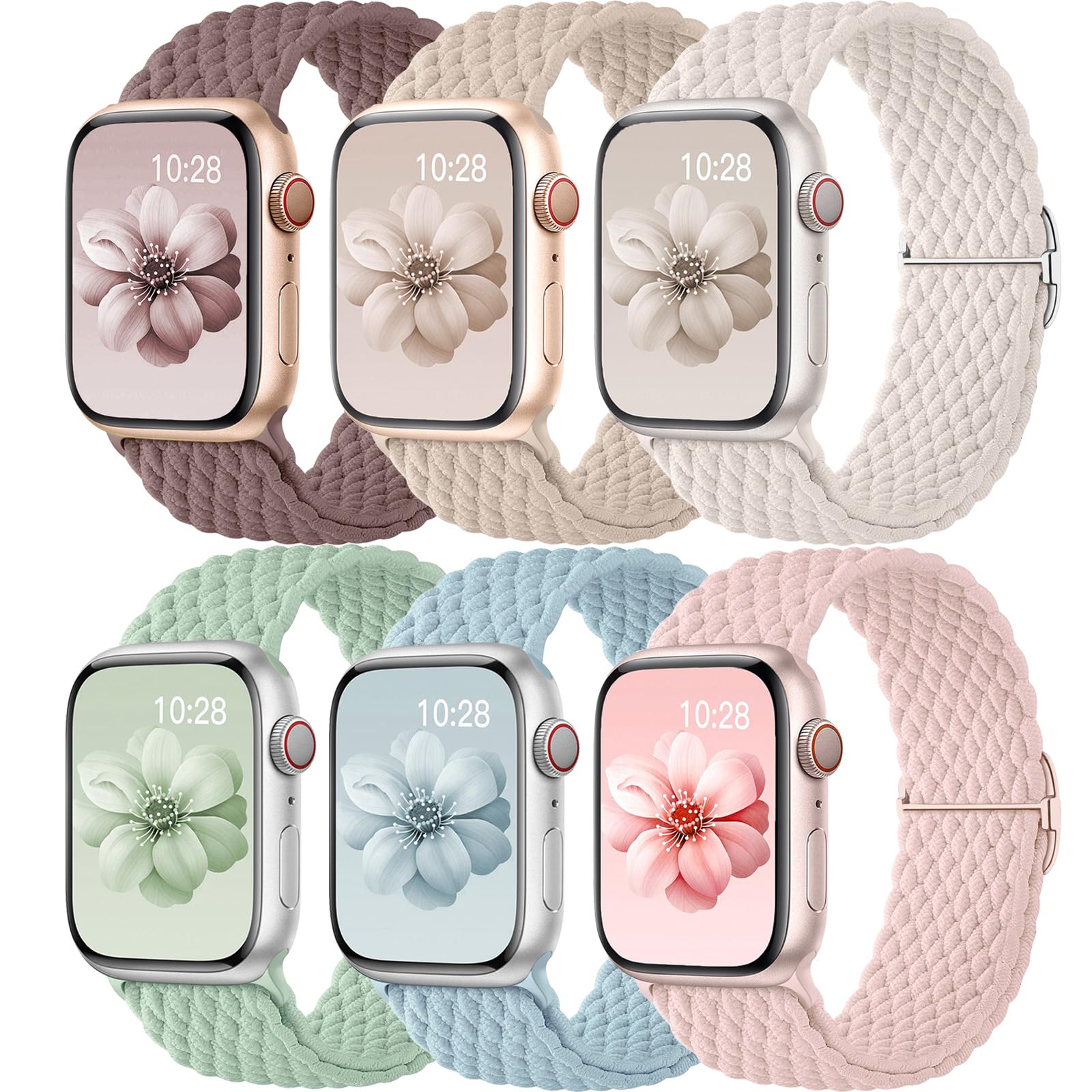 Braided Solo Loop for Apple Watch Band 46mm 42mm 40mm 41mm 38mm 44mm 45mm 42mm Ultra/2 49mm Men/Women,Stretchy Nylon Sport Wristband Strap for iWatch Bands Series 10/9/8/7/6 5/4/3/SE 44 45 41 40 mm