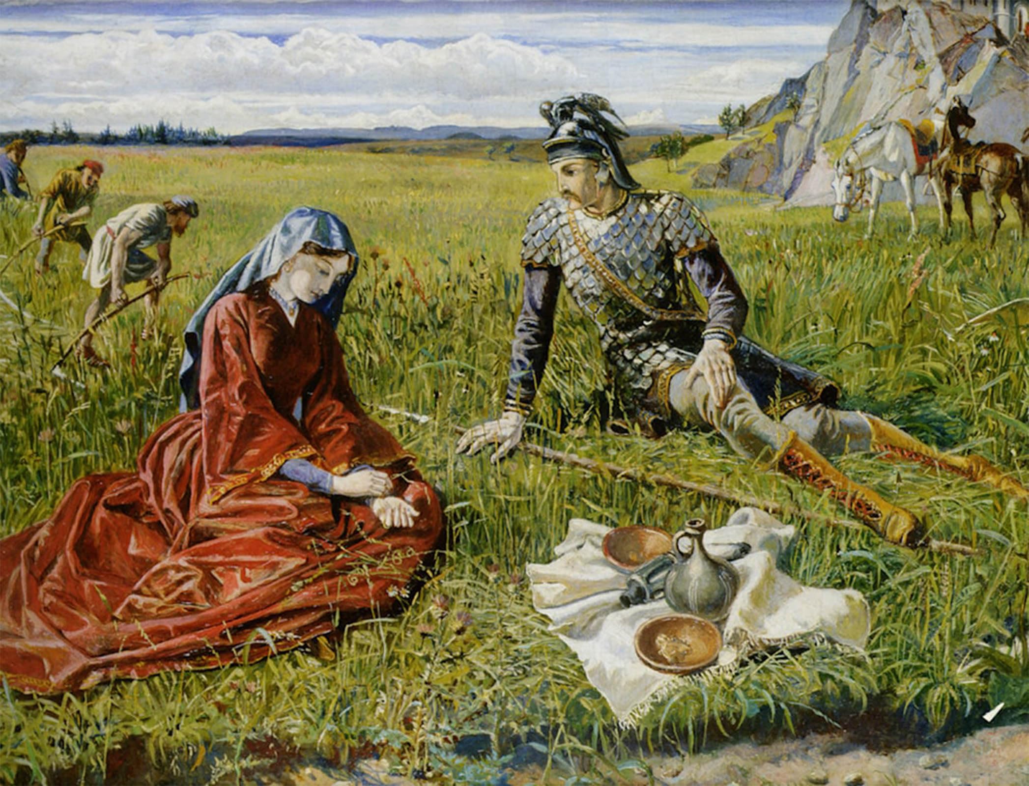 SERENDIPITP Abstract Painting Mural Print Picture Wall Decor Painting Ruth and Boaz by Walter Crane Vintage Wall Artwork for Home Decor 60x90cm