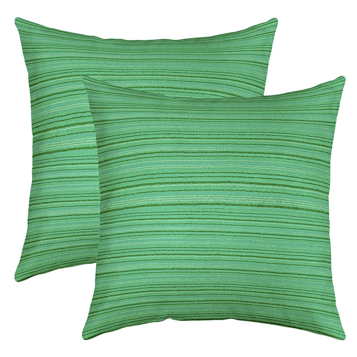 Loussiesd Kids Green Stripes Reversible Throw Pillow Covers Stripe Line Square Cushion Covers Set of 2 for Decor Modern Striped Art Pillow Covers Home Decor Women Men Geometric 18x18 Inch — image 1