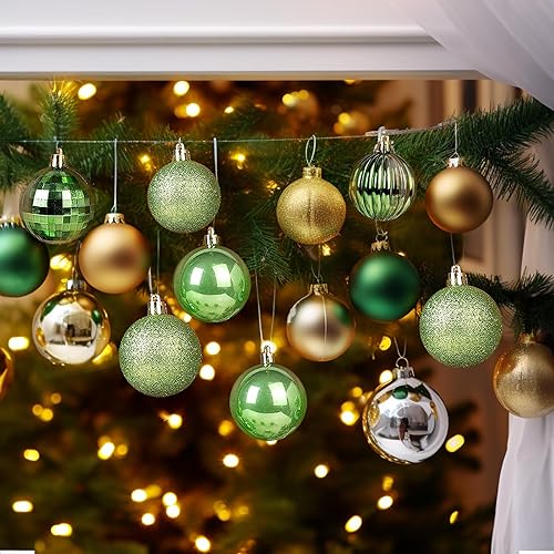 Miniatura 5 de AMS Mini adornos de bola de Navidad de 34 quilates, decoraciones de fiesta, inastillables, colgantes para decoración de árbol de Navidad (1.57