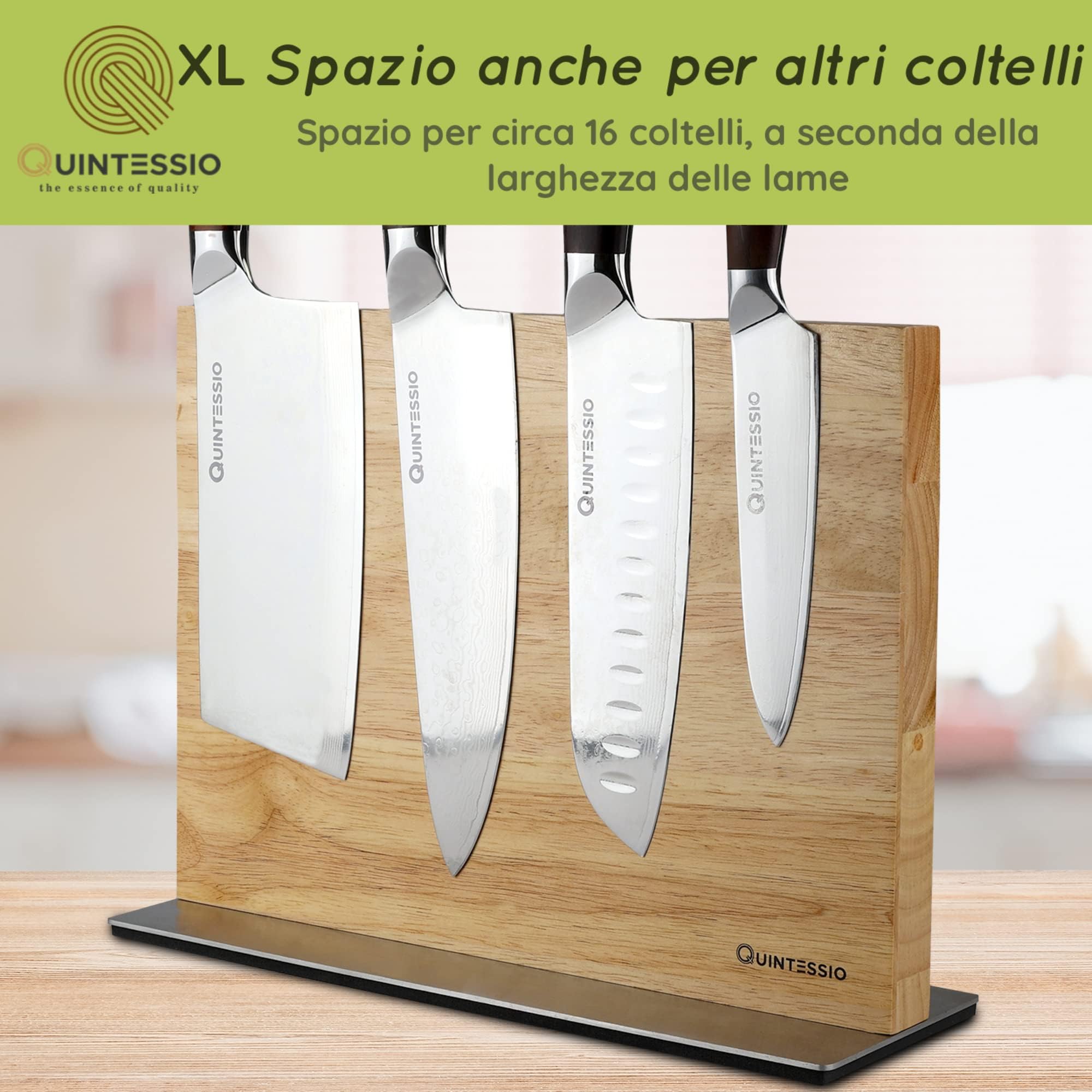 Portacoltelli Magnetico KITGENY - Legno Di Acacia Con Protezione In Vetro Acrilico