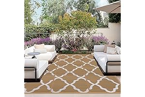4x6 Plastic Outdoor Rug: OutdoorLines Waterproof Reversible Area Rug for Patio Deck