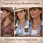 Country Concert Outfits for Women Turquoise Jewelry Navajo Pearls Necklace Boho Summer Western Clothing Women Trendy 2026 Fashion Accessories Layered Cowgirl Necklace Graduation Gifts
