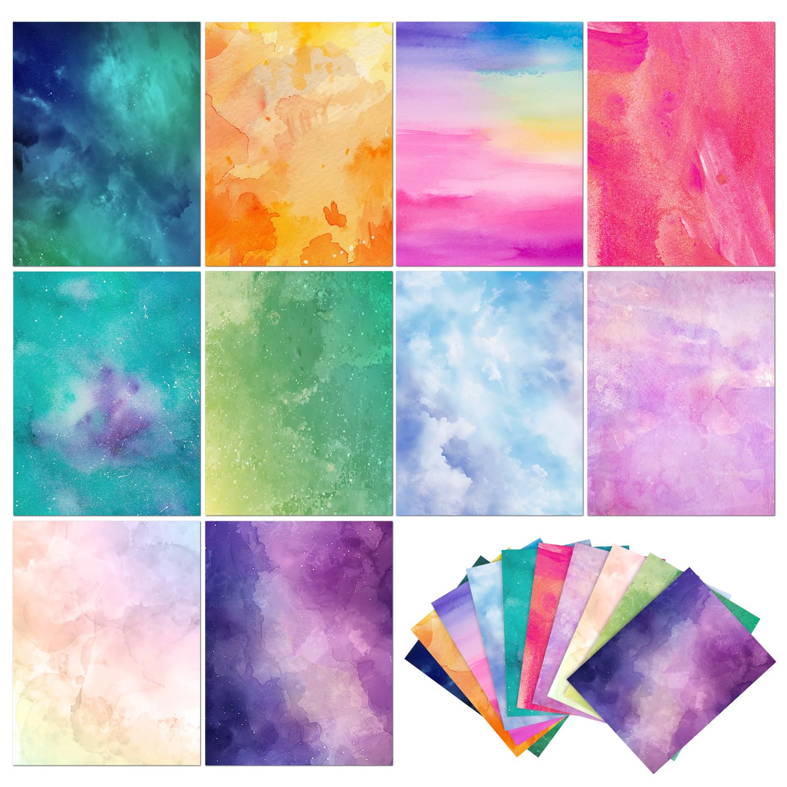 Gersoniel Watercolor Scrapbook Paper