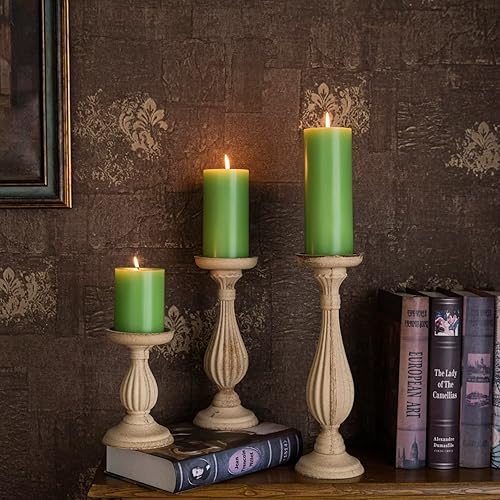 Miniatura 6 de MOZEAL Velas grandes sin perfume vertidas a mano de 3 x 8 pulgadas, sin humo, juego de 2, combustión lenta, sin goteo, aproximadamente 150 horas de