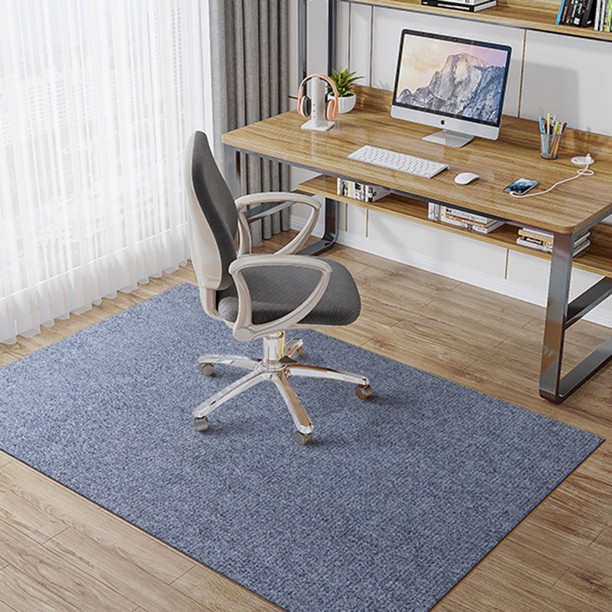 Tapis de chaise de bureau pour sols en bois dur - Antidérapant - Tapis de protection de sol dur - Tapis de chaise de bureau - Tapis de chaise d'ordinateur pour la maison et le bureau - 120 x