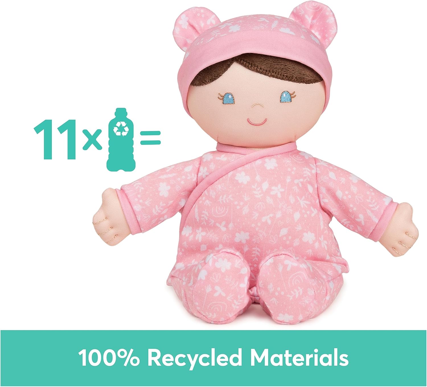 GUND Baby Sustainable Baby Doll, Plush Doll Made from Recycled Materials, for Newborns and Toddlers, Pink, 12”