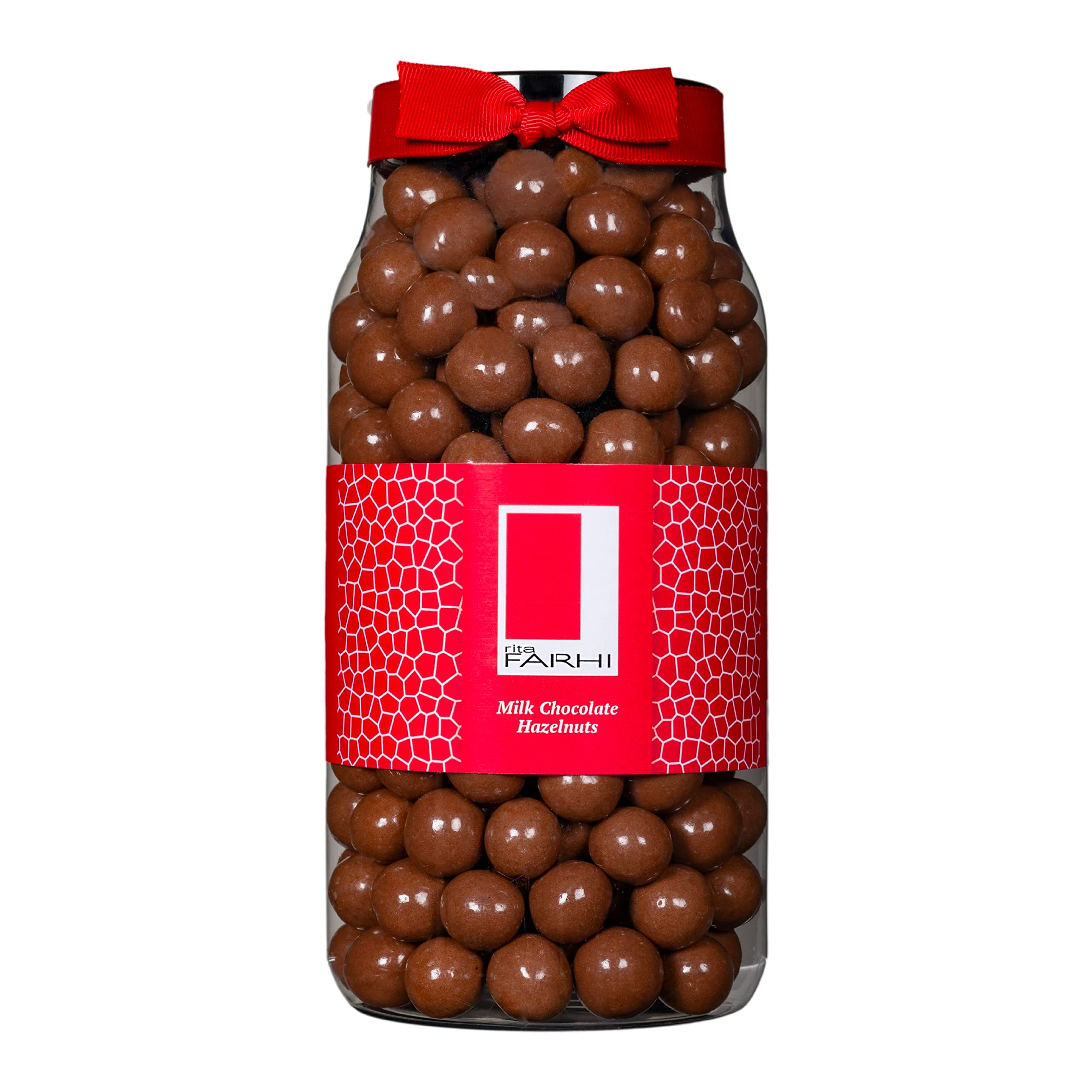 Rita Farhi Milk Chocolate Coated Hazelnuts in a Luxury Gift Jar 700g - New Palm Oil Free Recipe