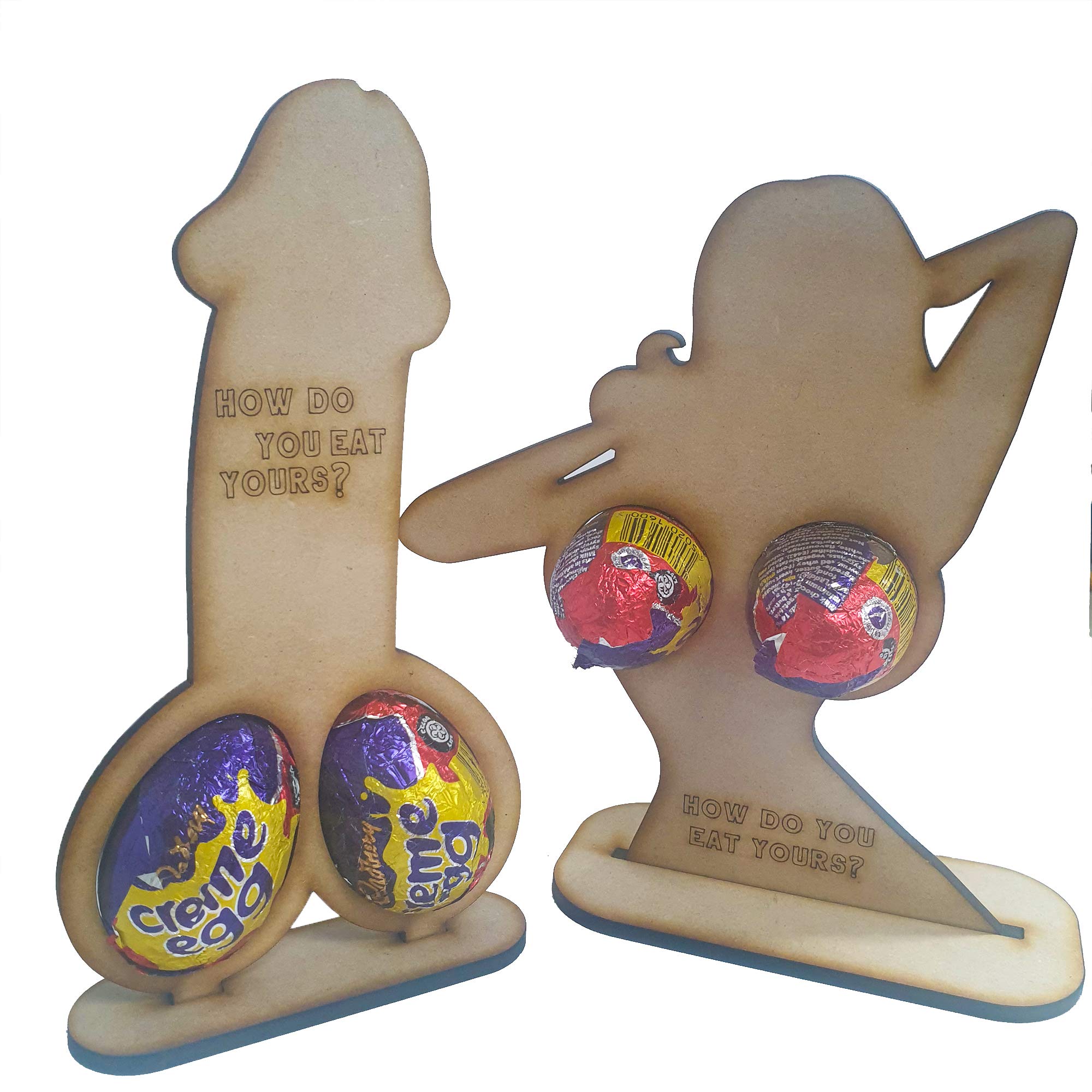Media Replication Boob And Willy Set Easter Engraved Creme Egg Treat Willy Joke Perfect Naughty Rude Gift Adult Humor Fun (, No Chocolates)