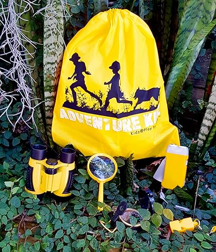 Miniatura 6 de Adventure Kidz - Kit de exploración al aire libre, binoculares con estuche, linterna, brújula, silbato, lupa, mochila, paquete (14 artículos)