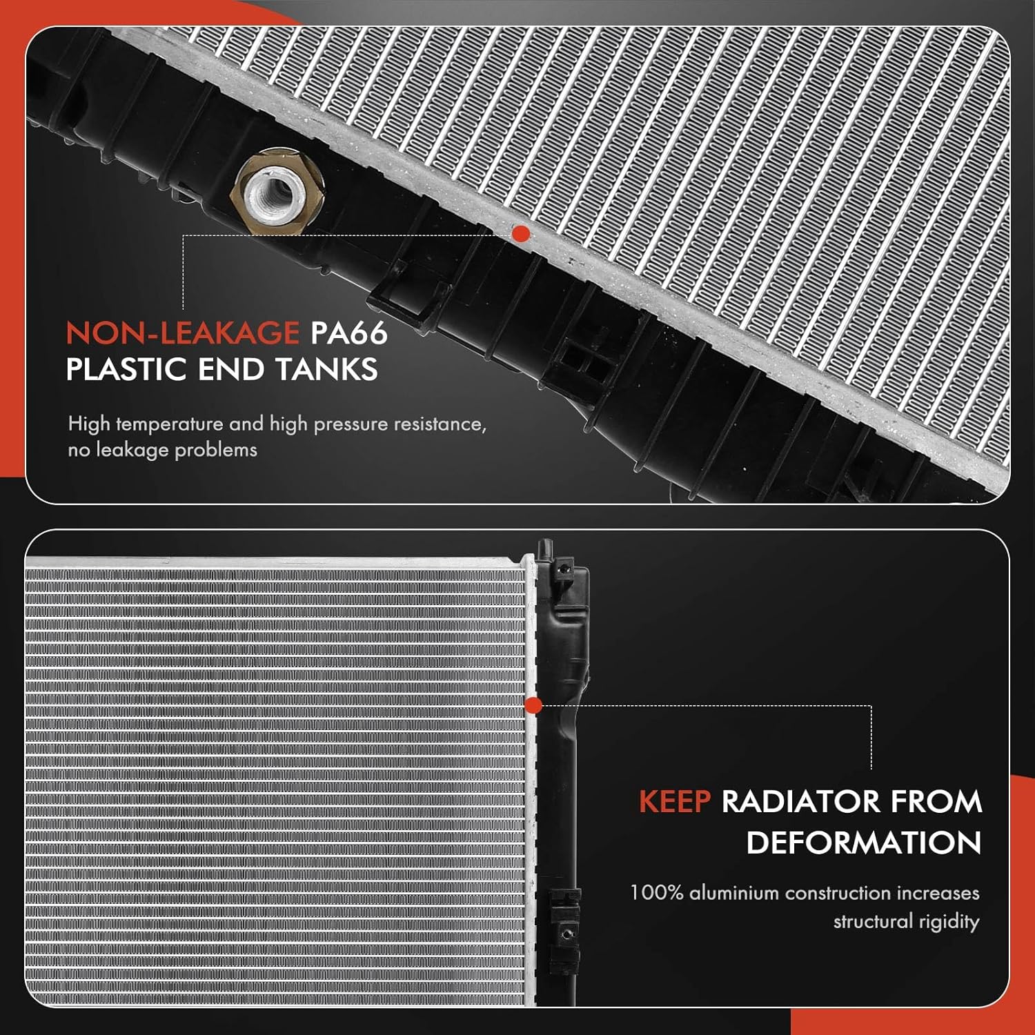 A-Premium Engine Coolant Radiator Assembly with Transmission Oil Cooler Compatible with Chevrolet Aveo 2009-2011, Aveo5 2009-2011 & Pontiac G3 2009-2010, G3 Wave 2009, 1.6L, Auto Transmission