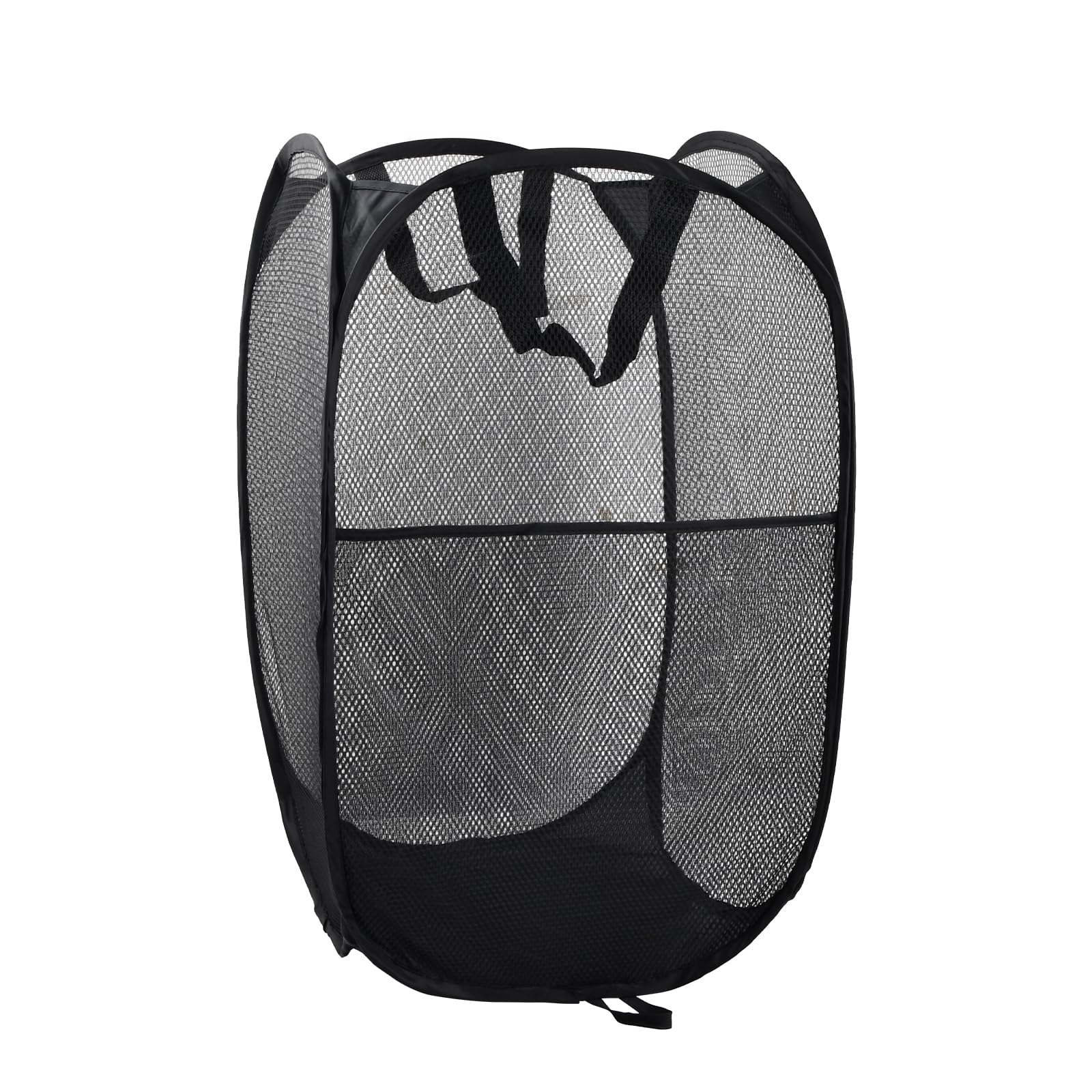 Anseom Black Pop Up Laundry Basket, Foldable Mesh Washing Basket Collapsible Laundry Hampers With Handles For Dirty Clothes Toy, Laundry Bag Durable Hamper Basket For Easy Travel And Carrying