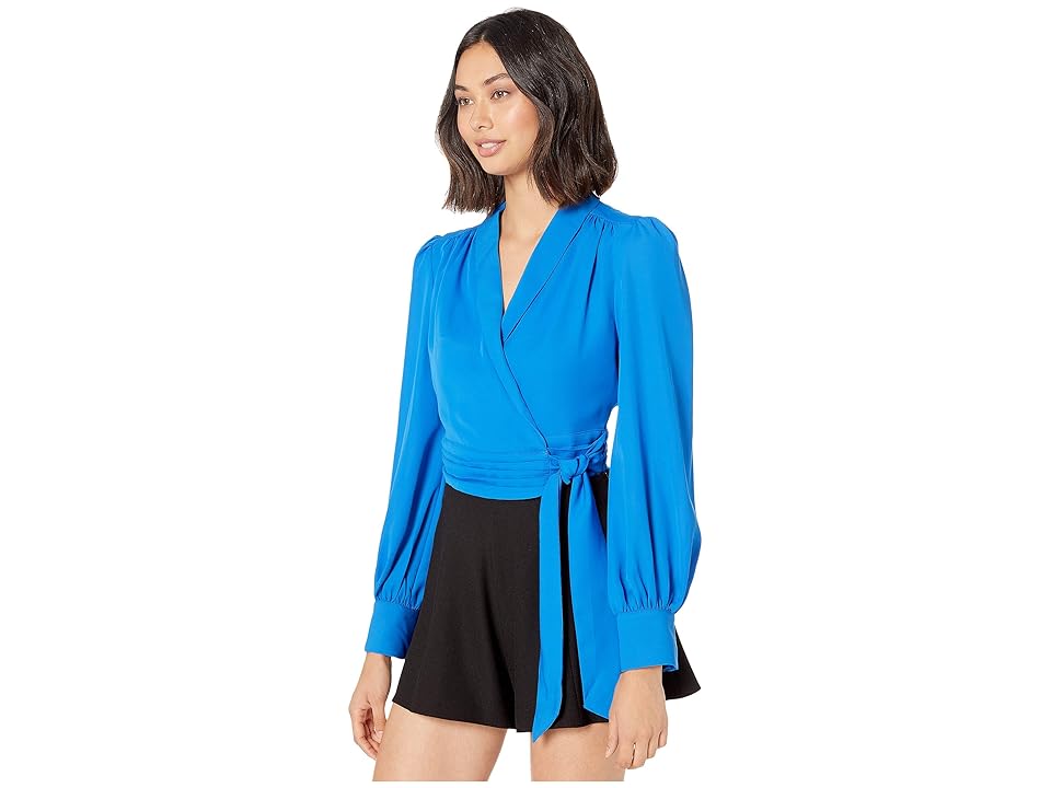 

Bebe Elyse Waist Tie Top (Princess Blue) Women's Clothing