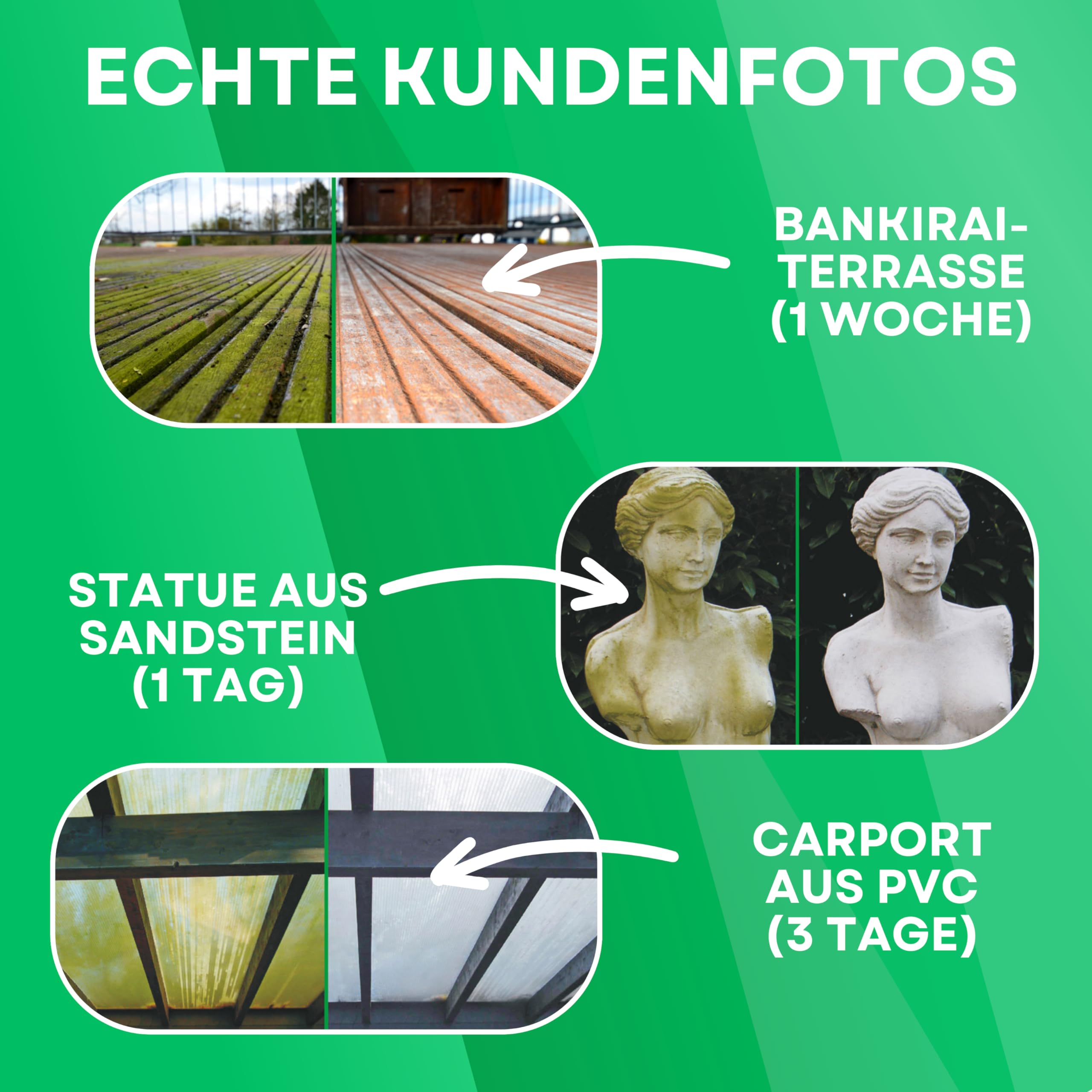 ABACUS® Nell Ultra® Grünbelagentferner 4L + Steinreiniger Extrem 2L | Entfernt Grünbelag & Algen mit selbsttätig! | Algenentferner, Pilzentferner, Flechtenentferner, Steinreiniger, Terrassenreiniger