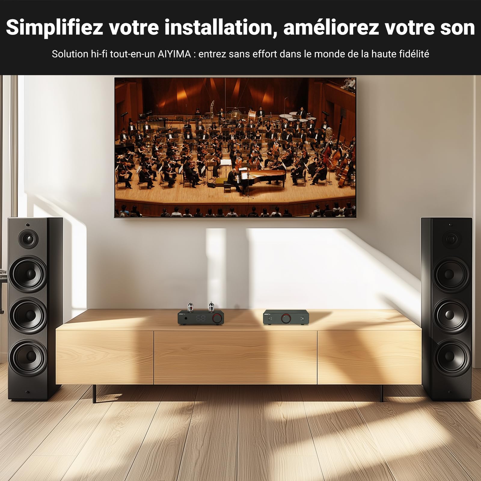 Préamplificateur à Tube entièrement équilibré AIYIMA T20 LME49720 pour HiFi Home Audio Mini préamplificateur à Tube à Vide avec entrées et Sorties RCA et XLR et Sortie de déclenchement 12 V